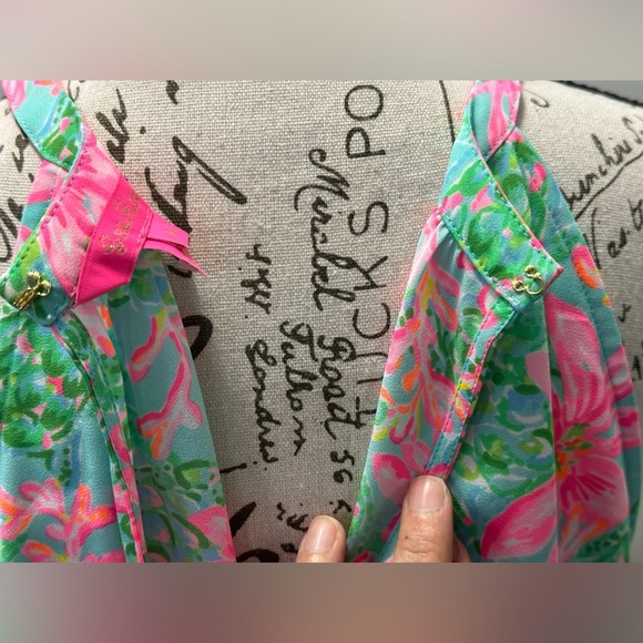 🌺🌴 Lilly Pulitzer Pamelyn Halter Dress – Vibrant Coral Print 🌴🌺 - Picture 5 of 16